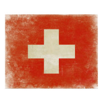 Poster with Distressed Switzerland Flag