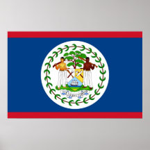 Poster with Flag of Belize