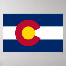 Poster with Flag of Colorado, U.S.A.