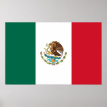 Poster with Flag of Mexico