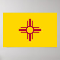 Poster with Flag of New Mexico, U.S.A.