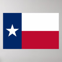 Poster with Flag of Texas, U.S.A.