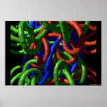 Poster with red, green, blue rings