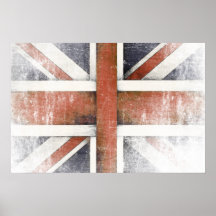 Poster with Vintage Great Britain Flag