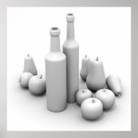 Poster with white still life