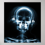 POSTER- X-RAY MUSIC SKELETON BLACK BLUE posters