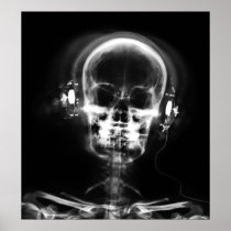 POSTER- X-RAY MUSIC SKELETON BLACK GREY B&W
