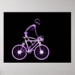 POSTER - X-RAY SKELETON BIKING BLACK PURPLE