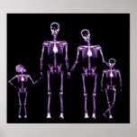 POSTER- X-RAY SKELETON FAMILY BLACK PURPLE posters