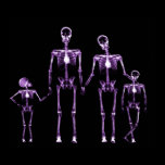 POSTER- X-RAY SKELETON FAMILY BLACK PURPLE