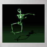 POSTER - X-RAY SKELETON JOY LEAP BLK GREEN posters