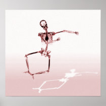 POSTER - X-RAY SKELETON JOY LEAP RED