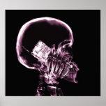 POSTER - X-RAY SKELETON ON PHONE BLK PINK