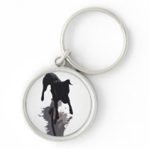 posterized dog and shadow keychains