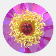 posterizedflower round stickers