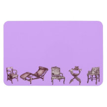 Posters de la silla en rosa de la lila iman rectangular