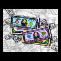 Posters & Fine Art - Big Bucks Pop Art posters by PopArtDiva Posters & Fine Art - Big Bucks Pop Art posters