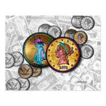 Posters & Fine Art - Big Coin Pop Art posters by PopArtDiva Posters & Fine Art - Big Coin Pop Art posters