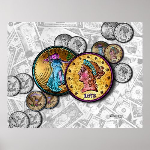 money pop art poster