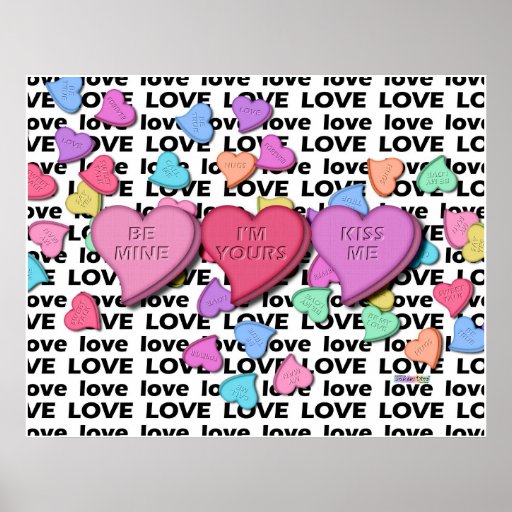 Posters, Prints - Candy Hearts of Love