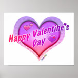 Posters, Prints - Happy Valentine's Day Heart