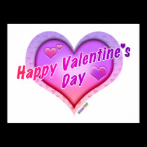 Posters, Prints - Happy Valentine's Day Heart posters