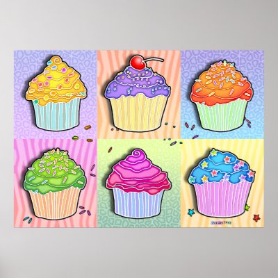 Posters, Prints - Pop Art Cupcakes