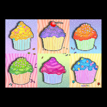 Posters, Prints - Pop Art Cupcakes posters