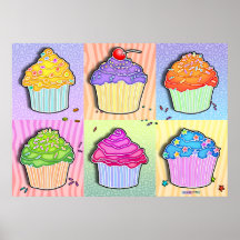 Posters, Prints - Pop Art Cupcakes