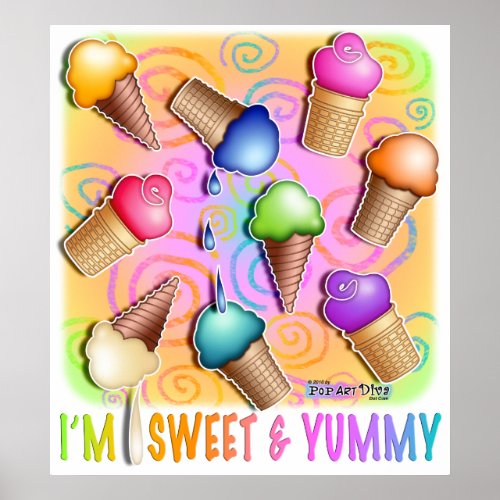 Posters, Prints - Pop Art Ice Cream Cones print