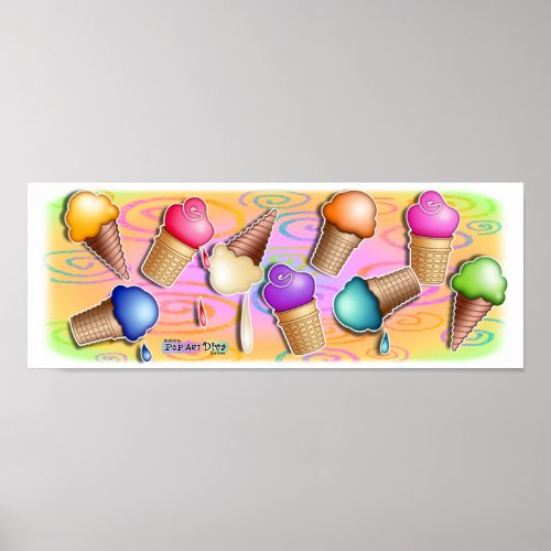 Posters, Prints - Pop Art Ice Cream Cones print