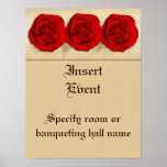 Posters template - customizable red roses