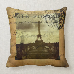 Postmarked Paris Pillow throwpillow