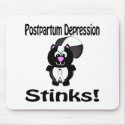 Postpartum Depression Stinks Skunk Awareness Desig mousepads by animals4acause Postpartum Depression Stinks Skunk Awareness Desig mousepads