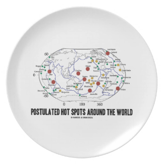 Postulated Hot Spots Around The World (Geology) Plates