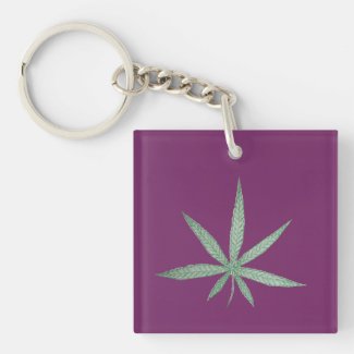 Pot Leaf Acrylic Keychain