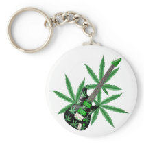 Pot leaf Guitar by Valxart Keychain