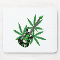 Pot leaf Guitar by Valxart Mouse Pad