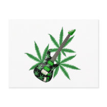 Pot leaf Guitar by Valxart Post Cards