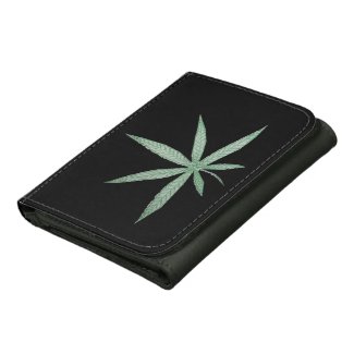 Pot Leaf Leather Wallet