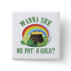 Pot O' Gold St Paddy's Giftware Button