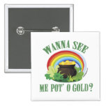 Pot O' Gold St Paddy's Giftware Button