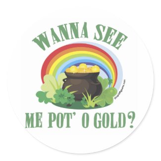 Pot O' Gold St Paddy's Giftware sticker