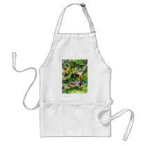 Pot of Geraniums Near Steps aprons