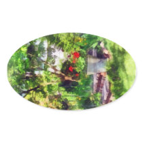 Pot of Geraniums Near Steps stickers