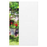 Pot of Geraniums Near Steps Personalized Stationery