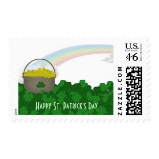 Pot of Gold St. Patricks Day Postage Stamps stamp