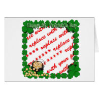 Pot of Gold w/Clover Framing for St Patrick's Day Greeting Card