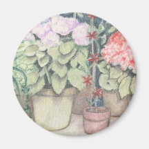 Pot Plant Art Fridge Magnets