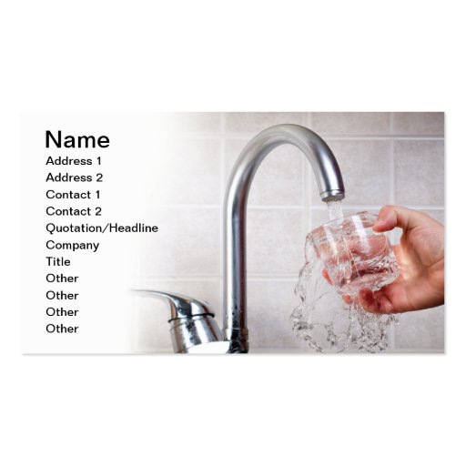 Potable water business card templates (front side)